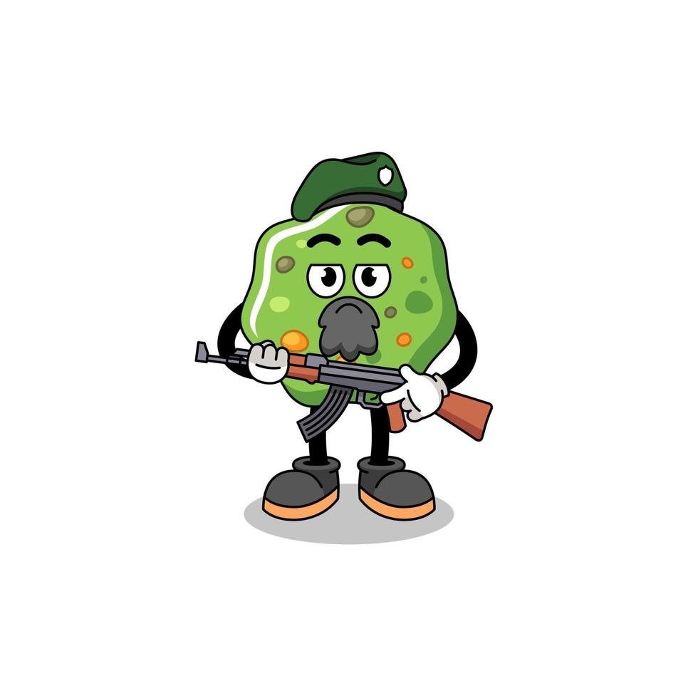 Character cartoon of puke as a special force vector