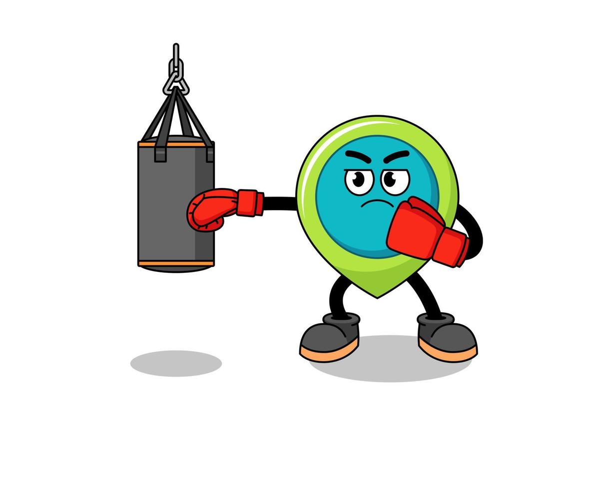 Illustration of location symbol boxer vector