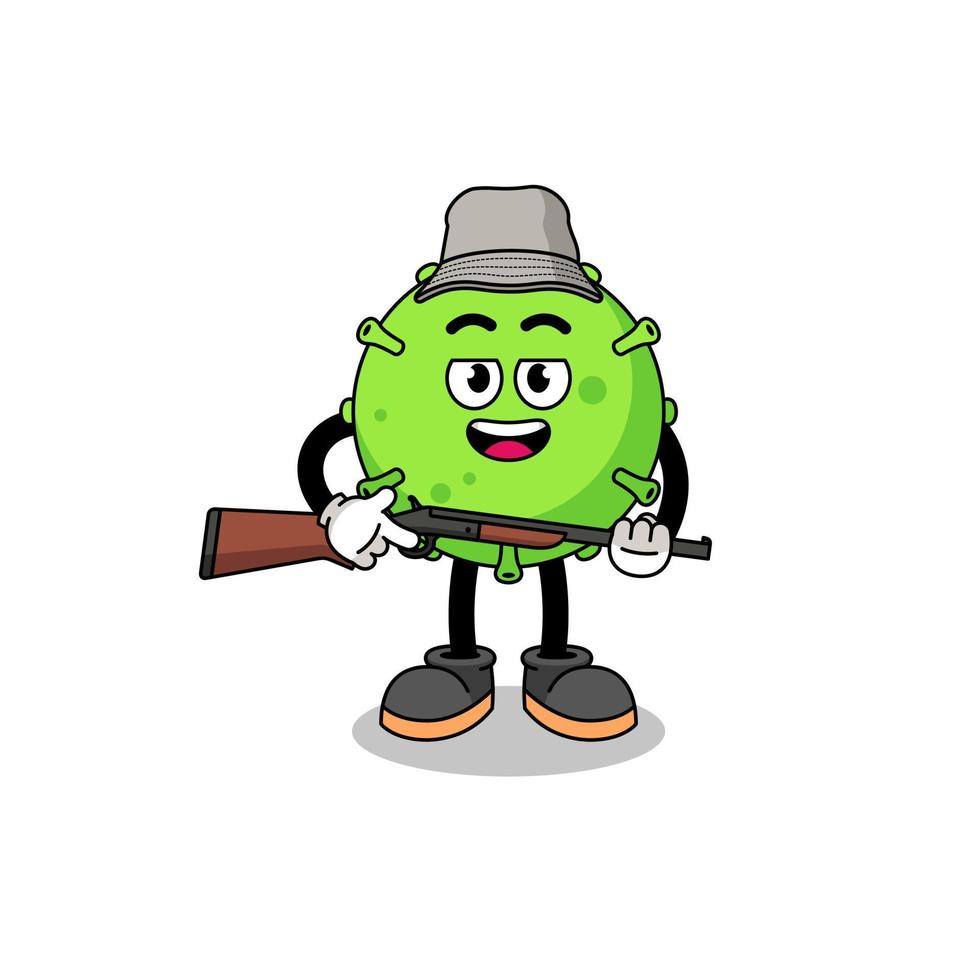 Cartoon Illustration of virus hunter vector