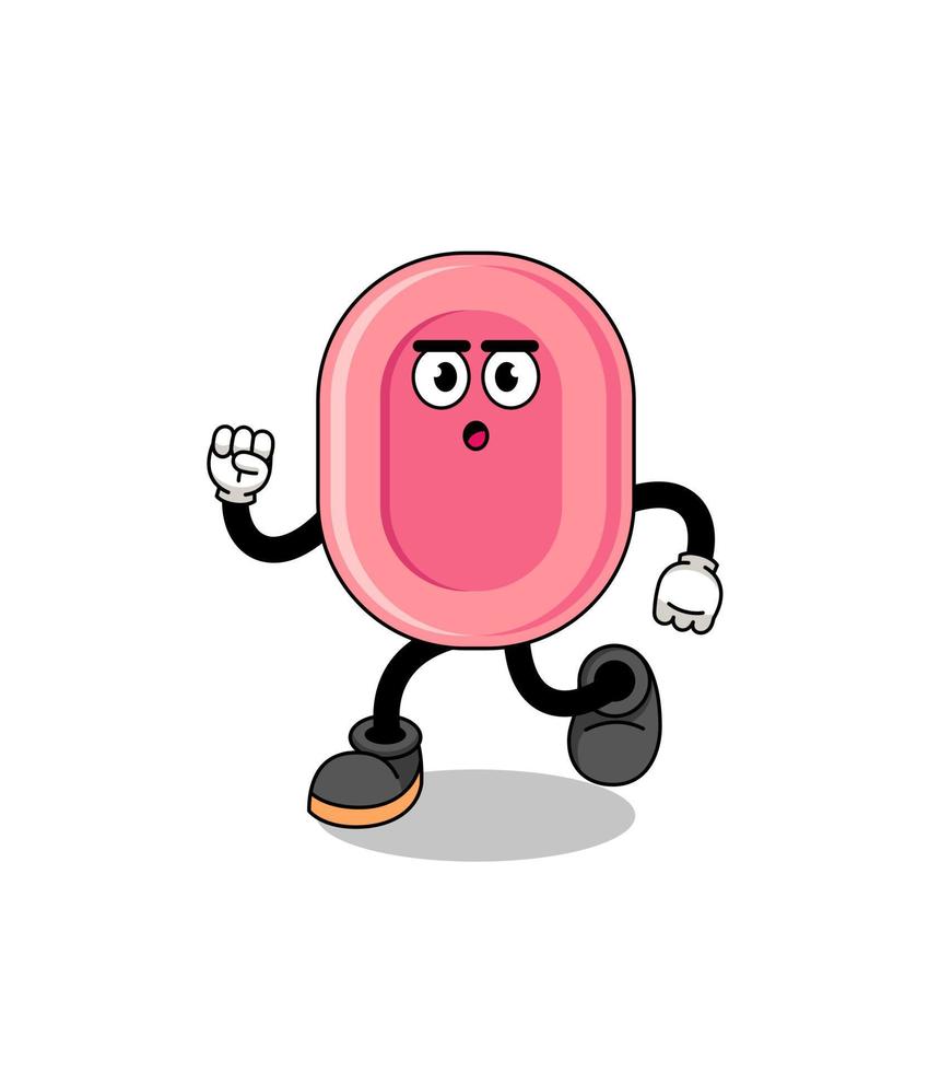 running soap mascot illustration vector