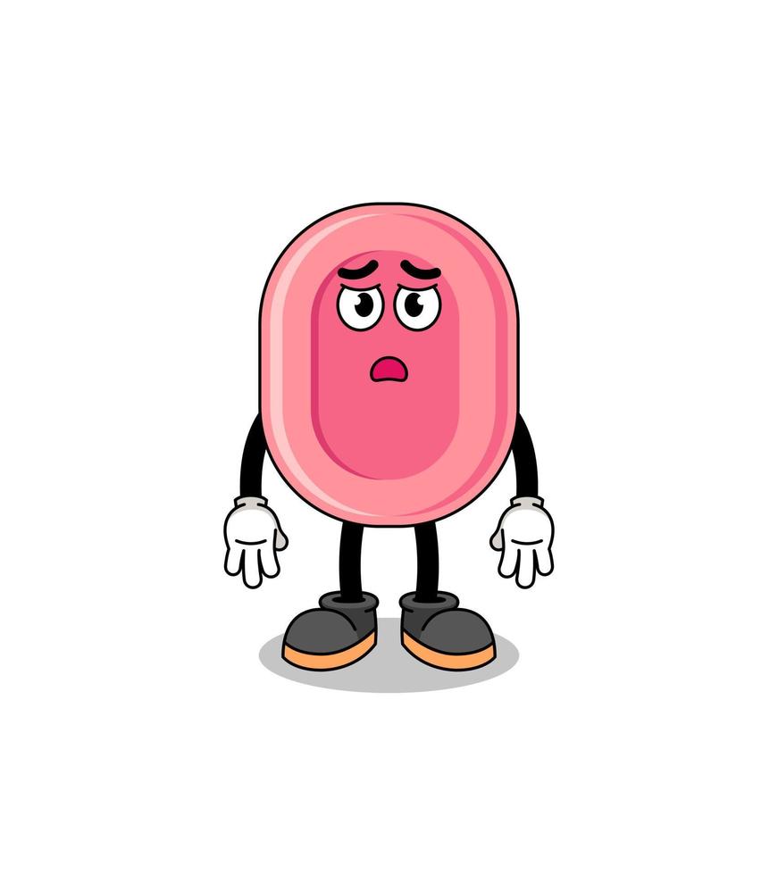 soap cartoon illustration with sad face vector