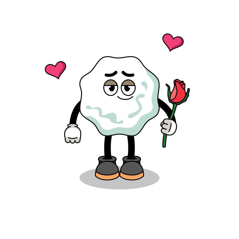 chewing gum mascot falling in love vector
