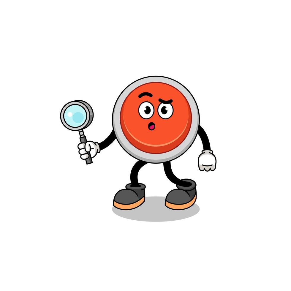 Mascot of emergency button searching vector