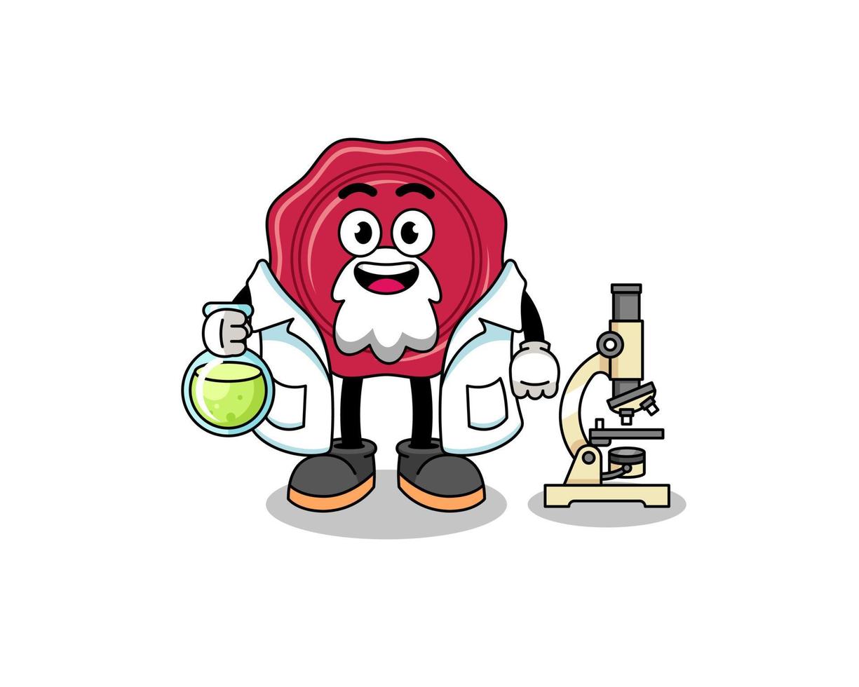 Mascot of sealing wax as a scientist vector