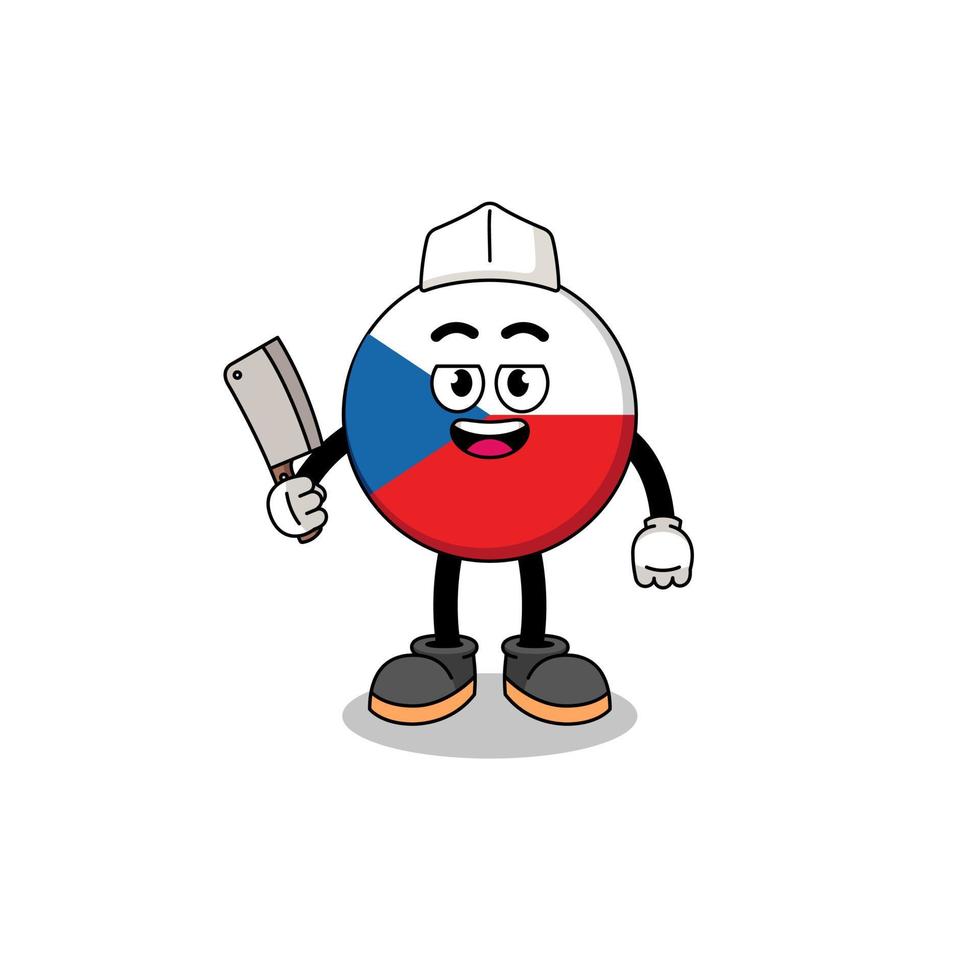 Mascot of czech republic as a butcher vector