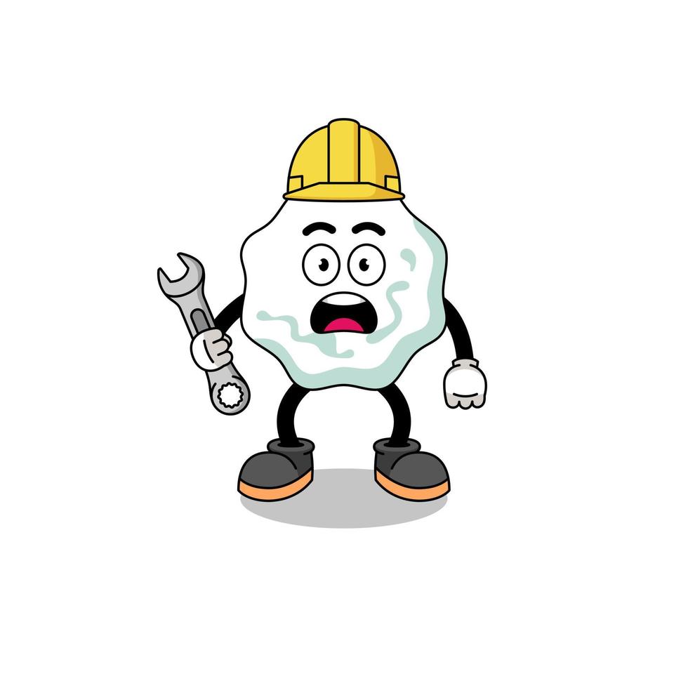 Character Illustration of chewing gum with 404 error vector