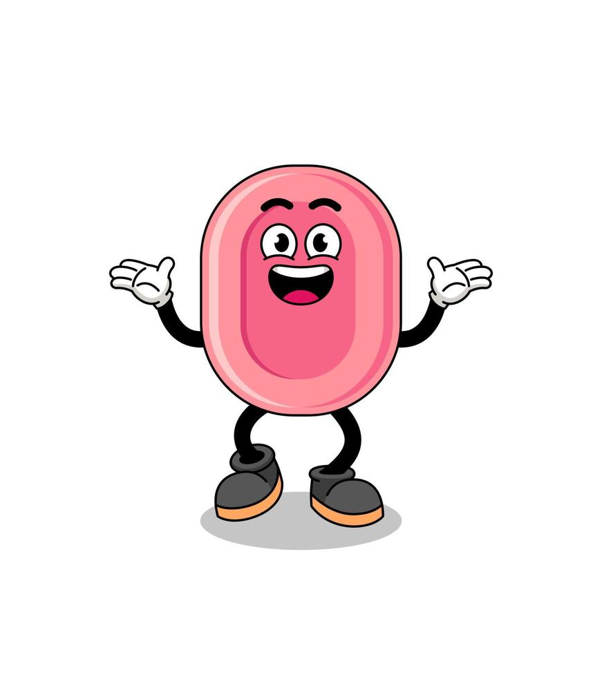 soap cartoon searching with happy gesture vector