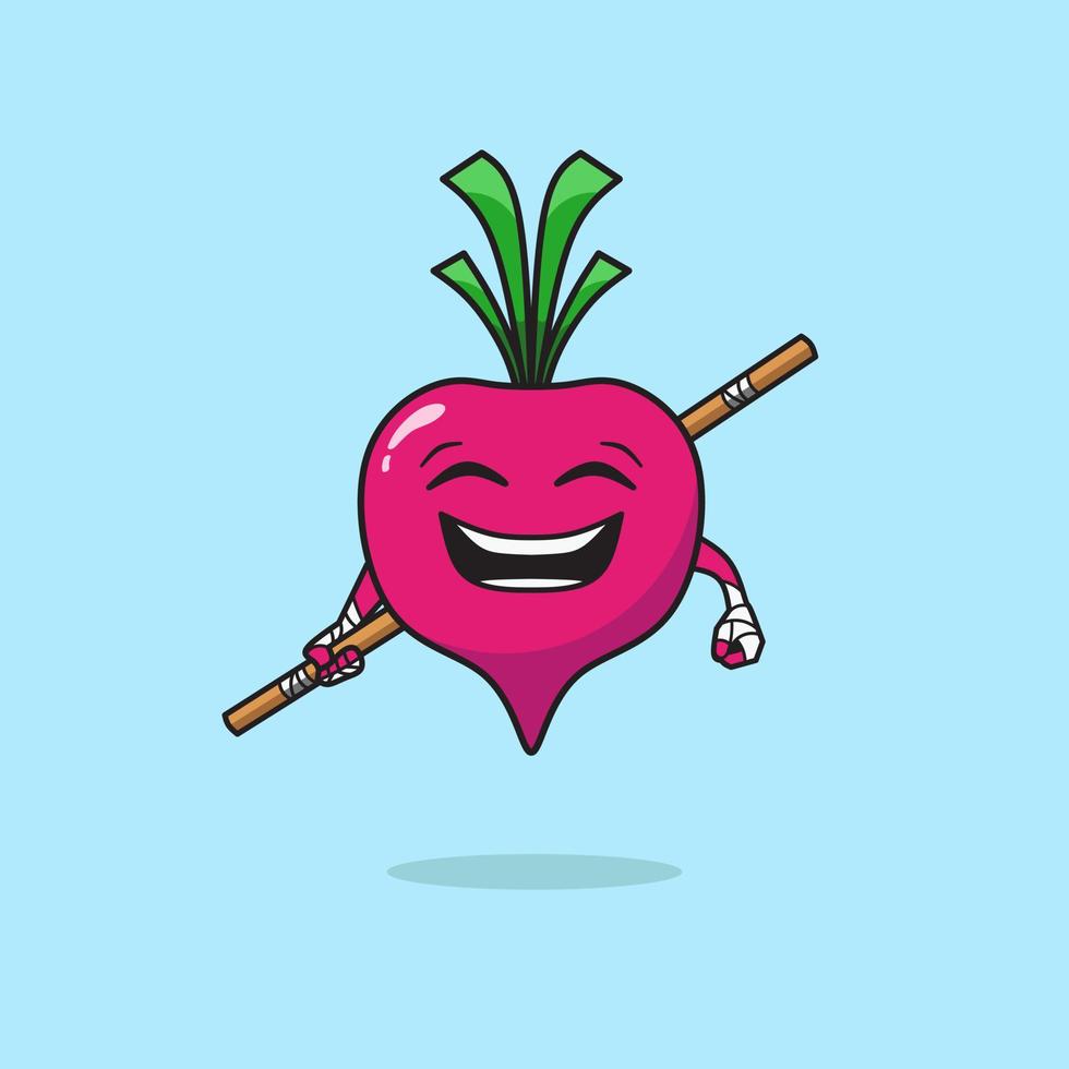 Onion fighter cute character emotion emoticon logo design vector. Colorful sticker art with soft background. Abstract graphic illustration. vector