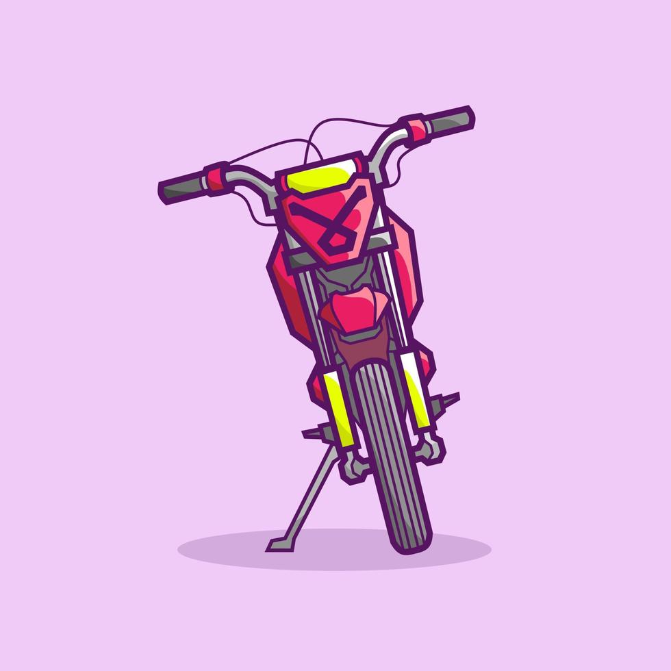 Motocross bike illustration vector logo. Colorful design with soft background.
