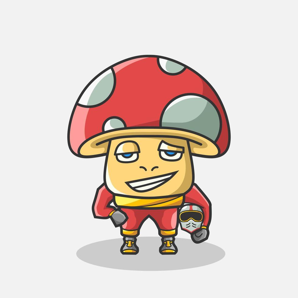 Cute rider mushroom character illustration. Simple plant cartoon vector  design. Isolated with soft background. 8663903 Vector Art at Vecteezy
