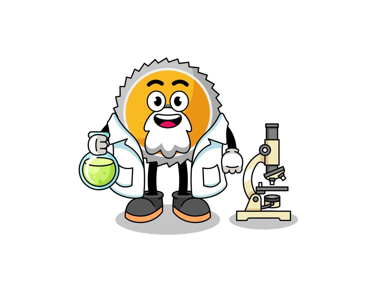 Mascot of saw blade as a scientist vector