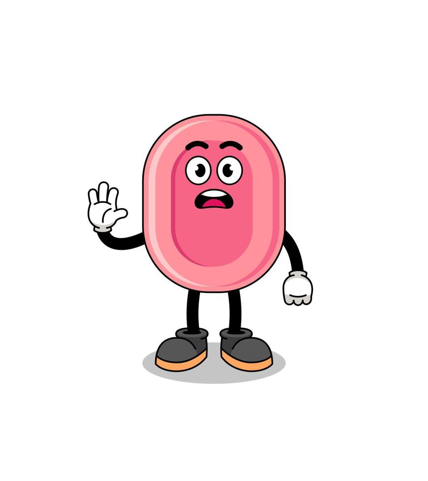 soap cartoon illustration doing stop hand vector