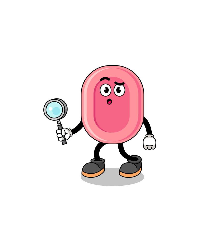 Mascot of soap searching vector