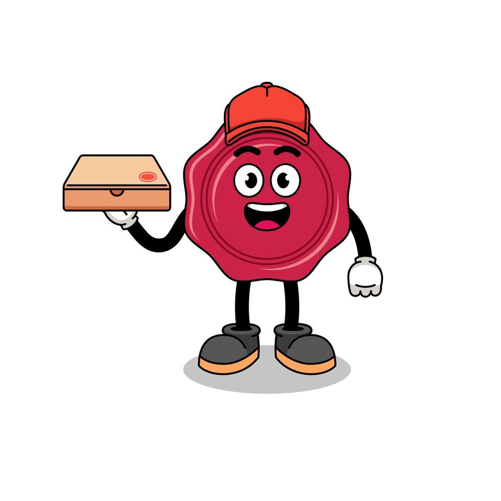 sealing wax illustration as a pizza deliveryman vector