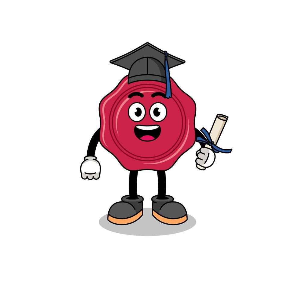 sealing wax mascot with graduation pose vector