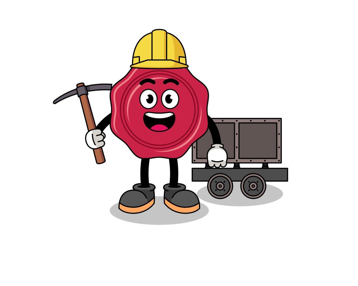 Mascot Illustration of sealing wax miner vector