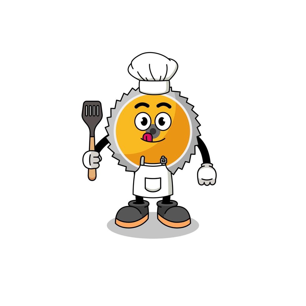 Mascot Illustration of saw blade chef vector