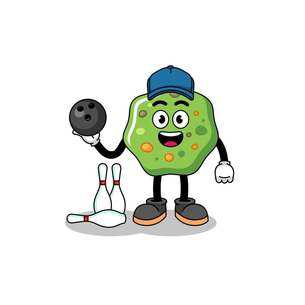 Mascot of puke as a bowling player vector