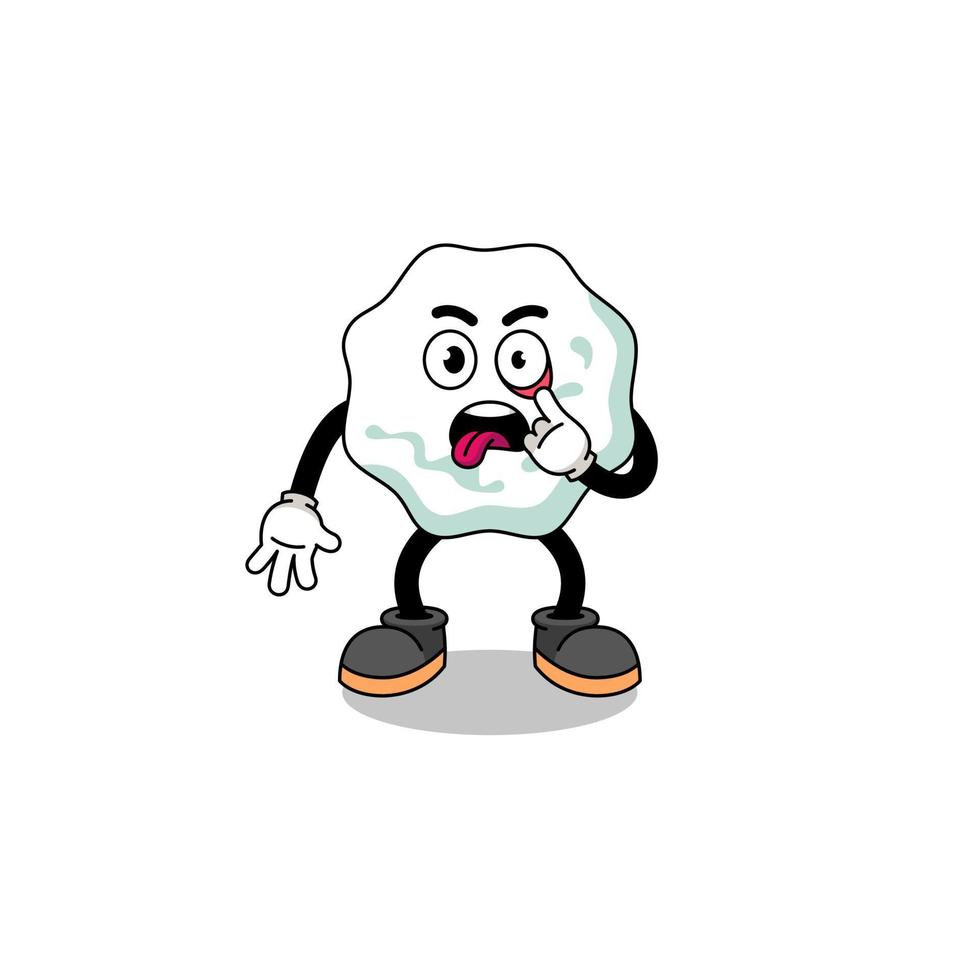 Character Illustration of chewing gum with tongue sticking out vector