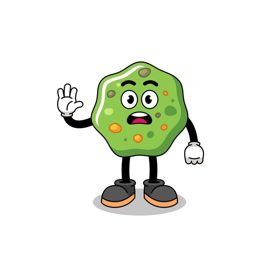 puke cartoon illustration doing stop hand vector