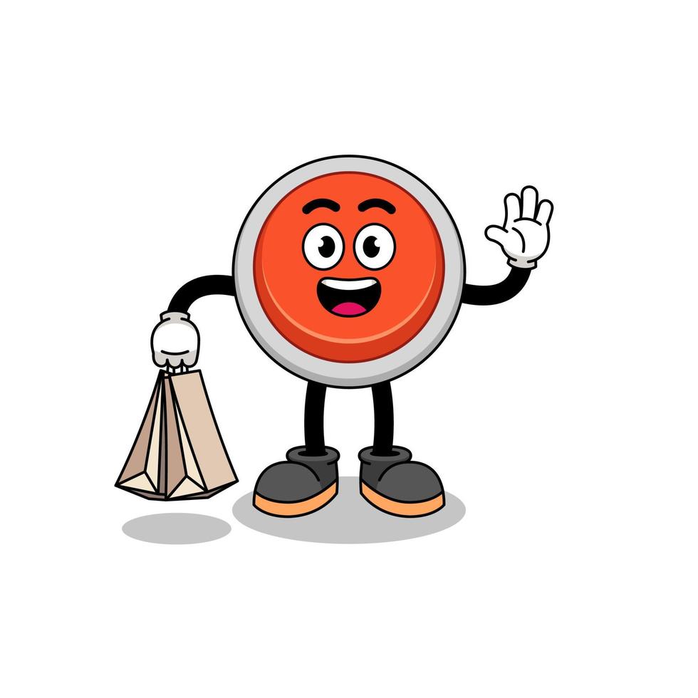 Cartoon of emergency button shopping vector