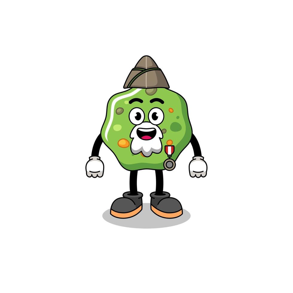 Character cartoon of puke as a veteran vector