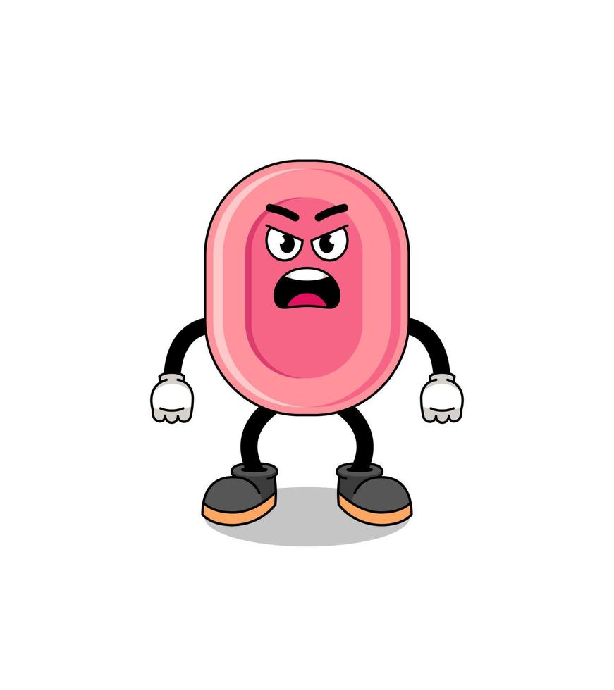 soap cartoon illustration with angry expression vector