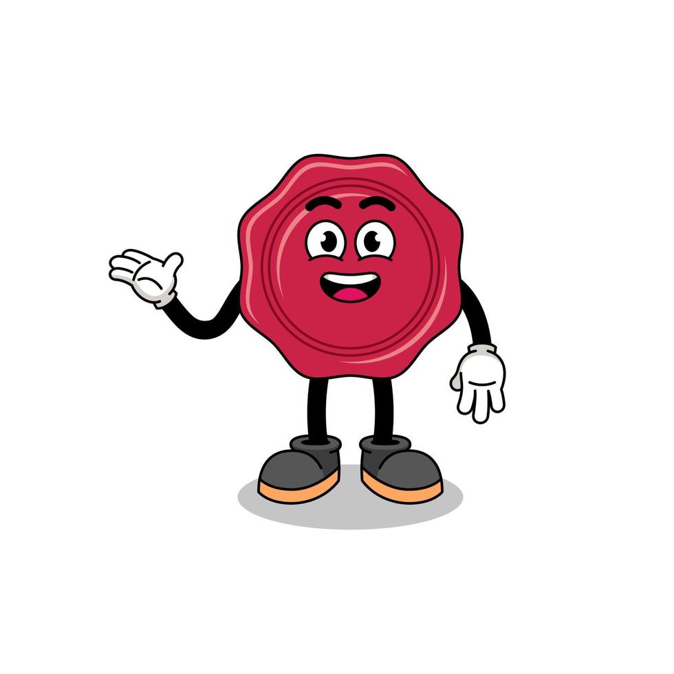sealing wax cartoon with welcome pose vector
