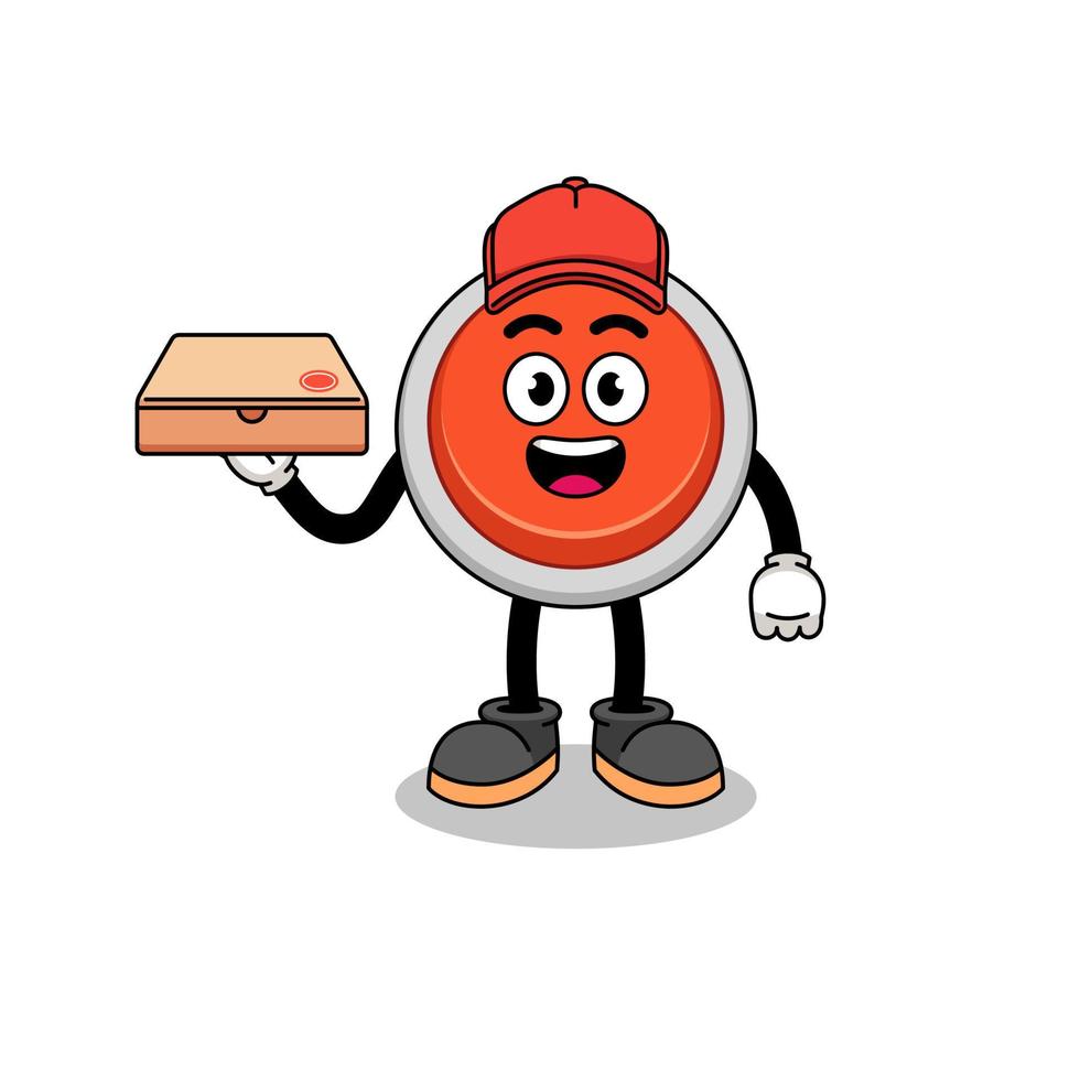 emergency button illustration as a pizza deliveryman vector