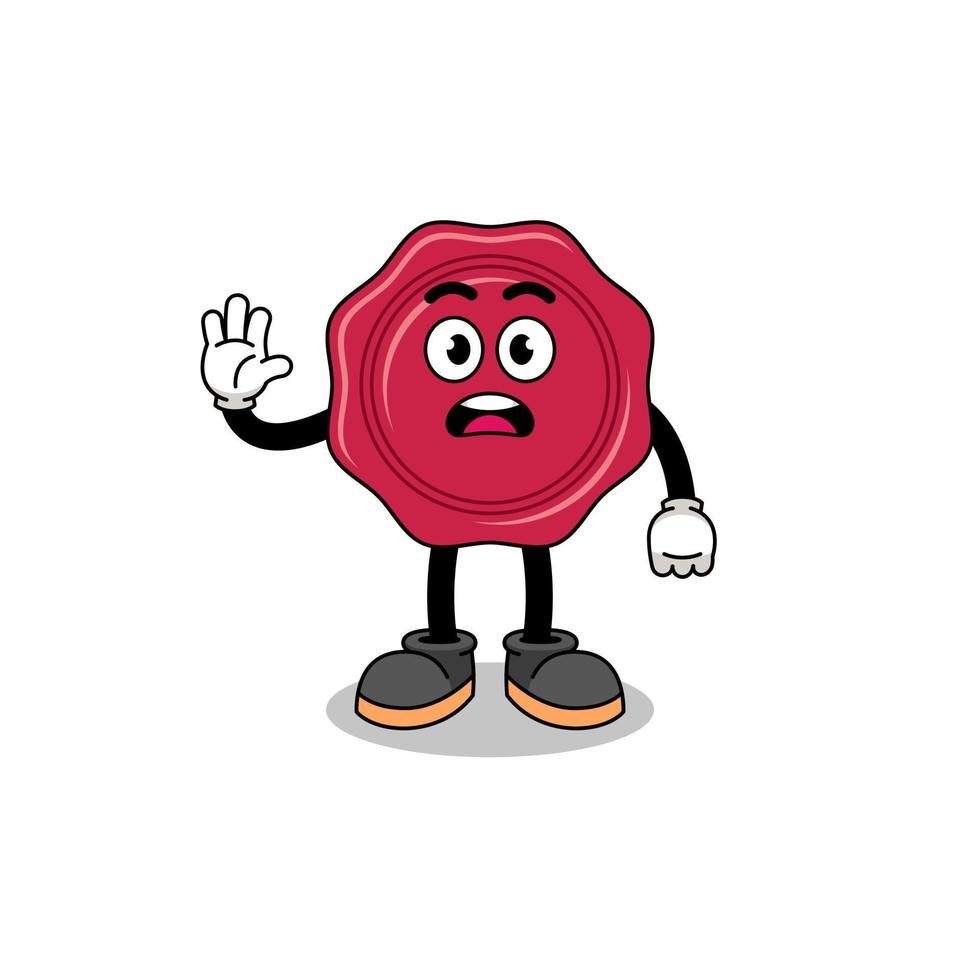 sealing wax cartoon illustration doing stop hand vector