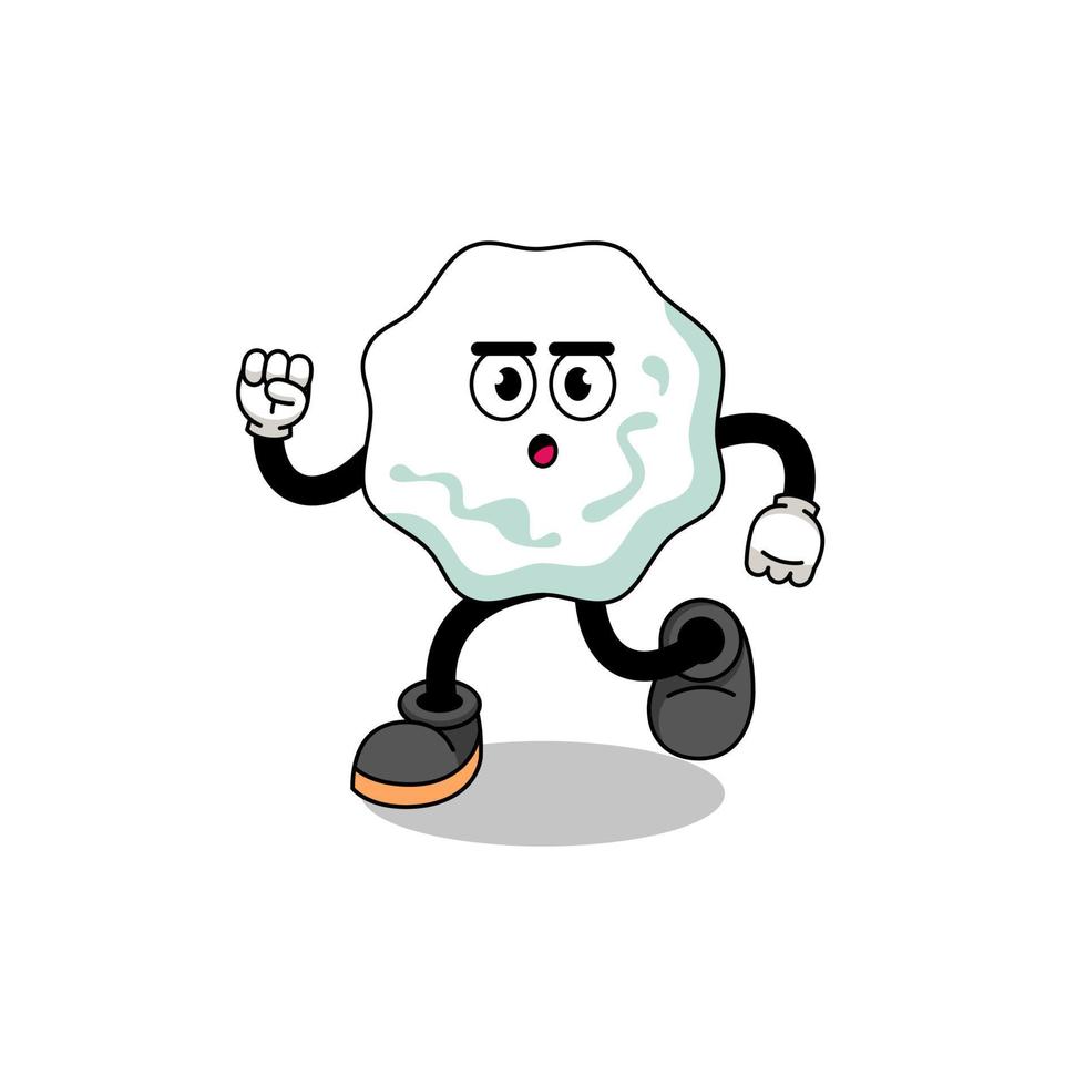 running chewing gum mascot illustration vector