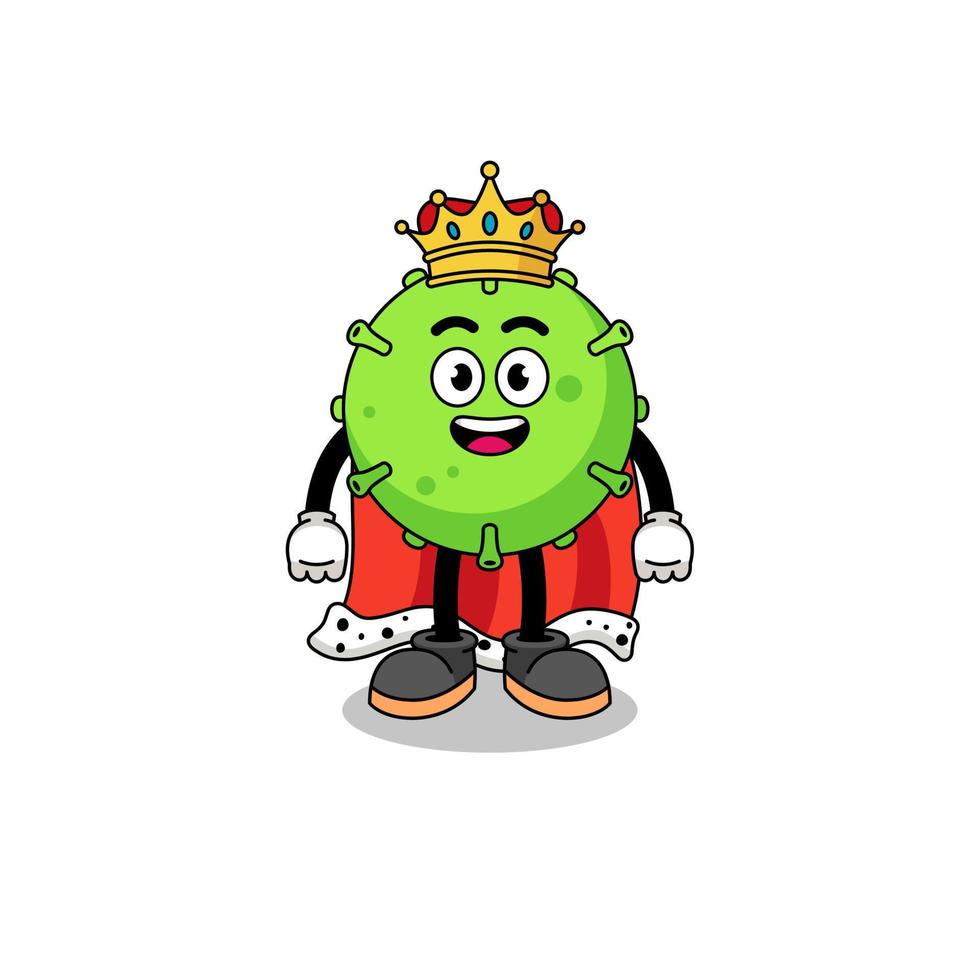 ilustración de la mascota del rey del virus vector