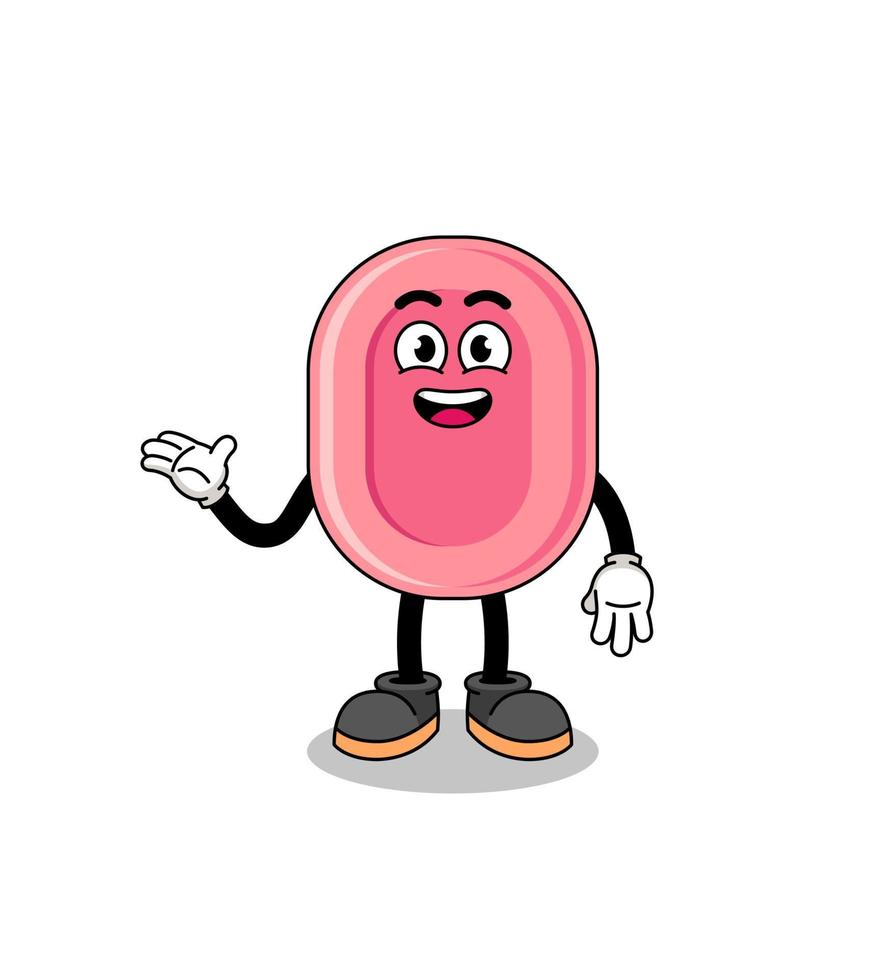 soap cartoon with welcome pose vector