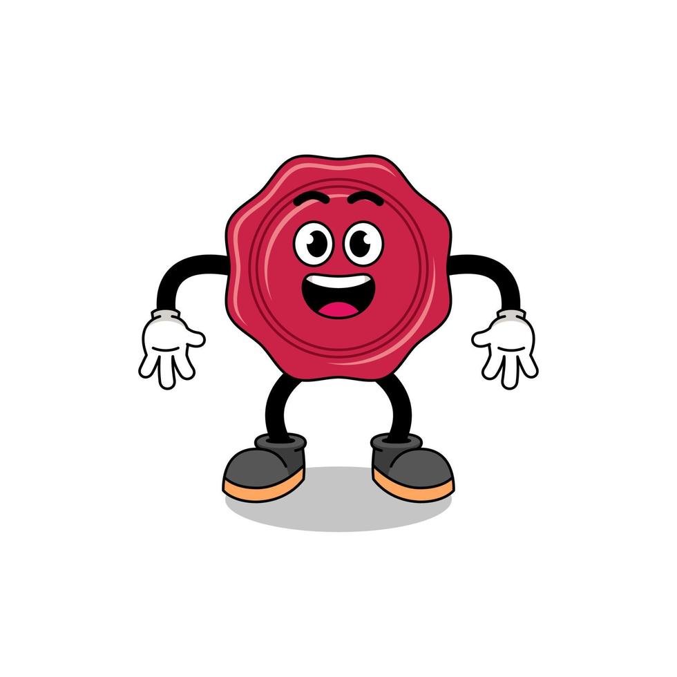 sealing wax cartoon with surprised gesture vector