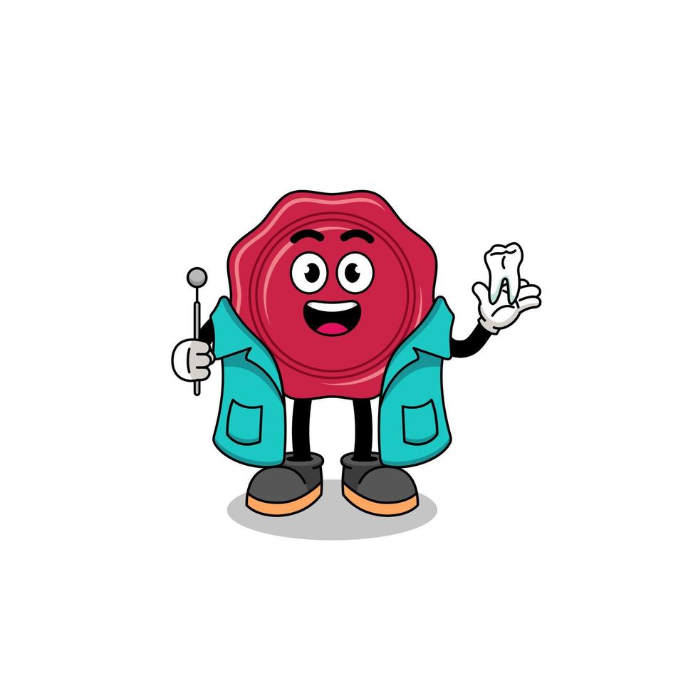 Illustration of sealing wax mascot as a dentist vector