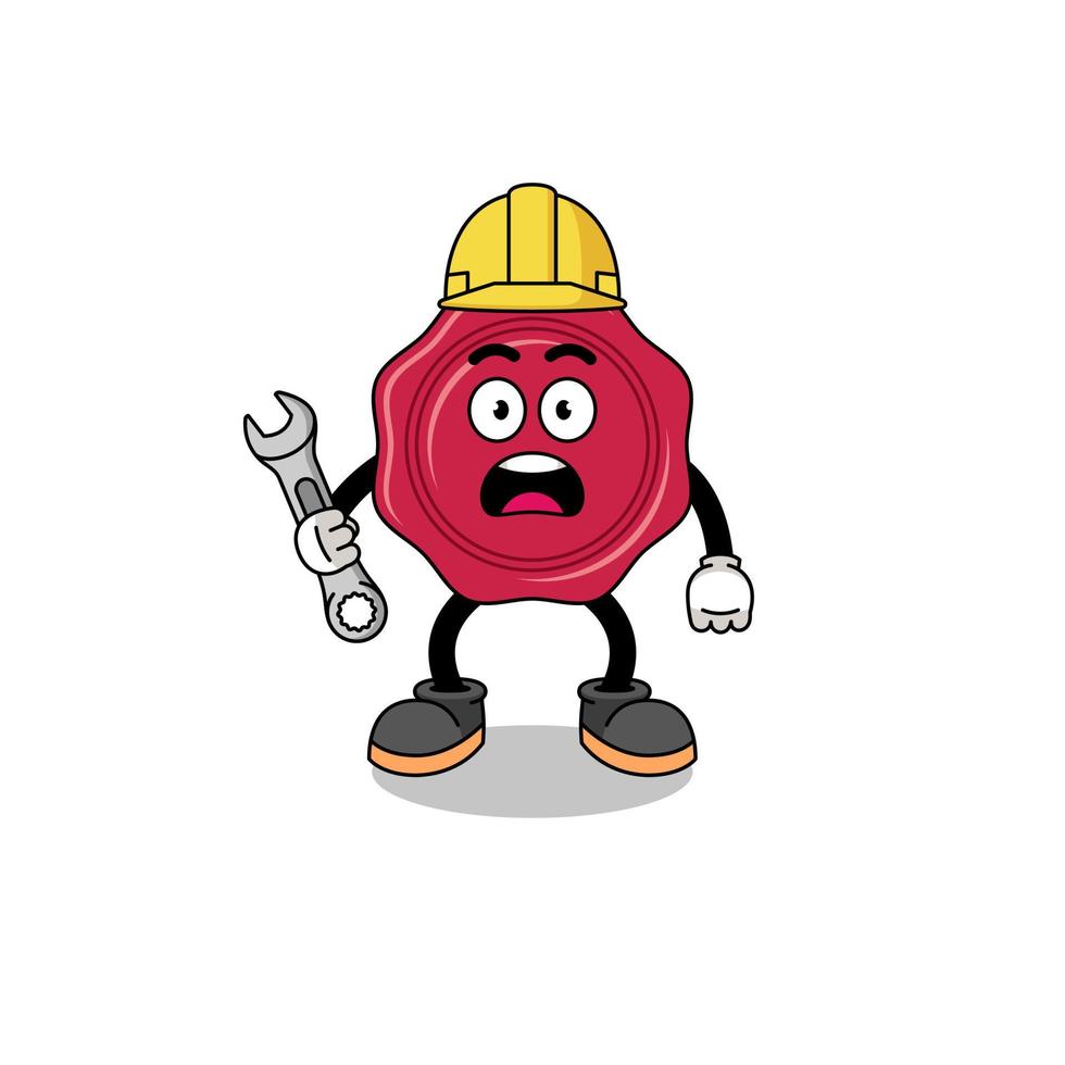 Character Illustration of sealing wax with 404 error vector