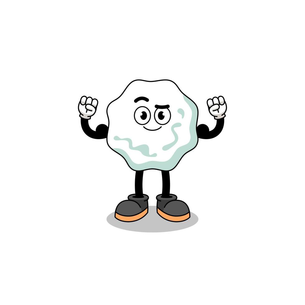 Mascot cartoon of chewing gum posing with muscle vector