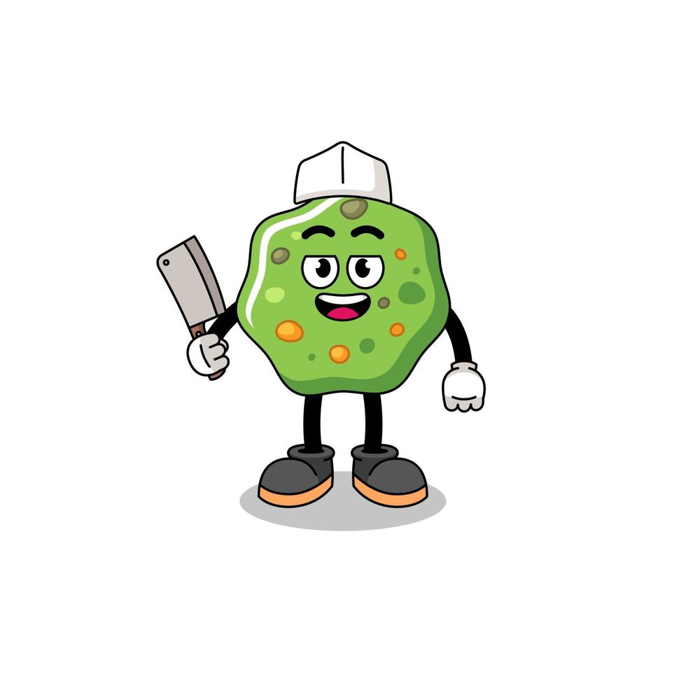 Mascot of puke as a butcher vector