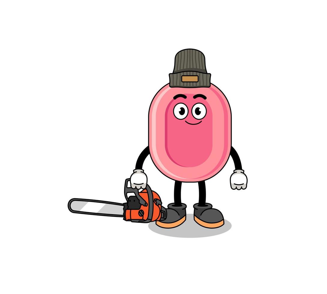soap illustration cartoon as a lumberjack vector