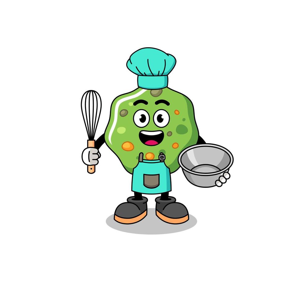 Illustration of puke as a bakery chef vector