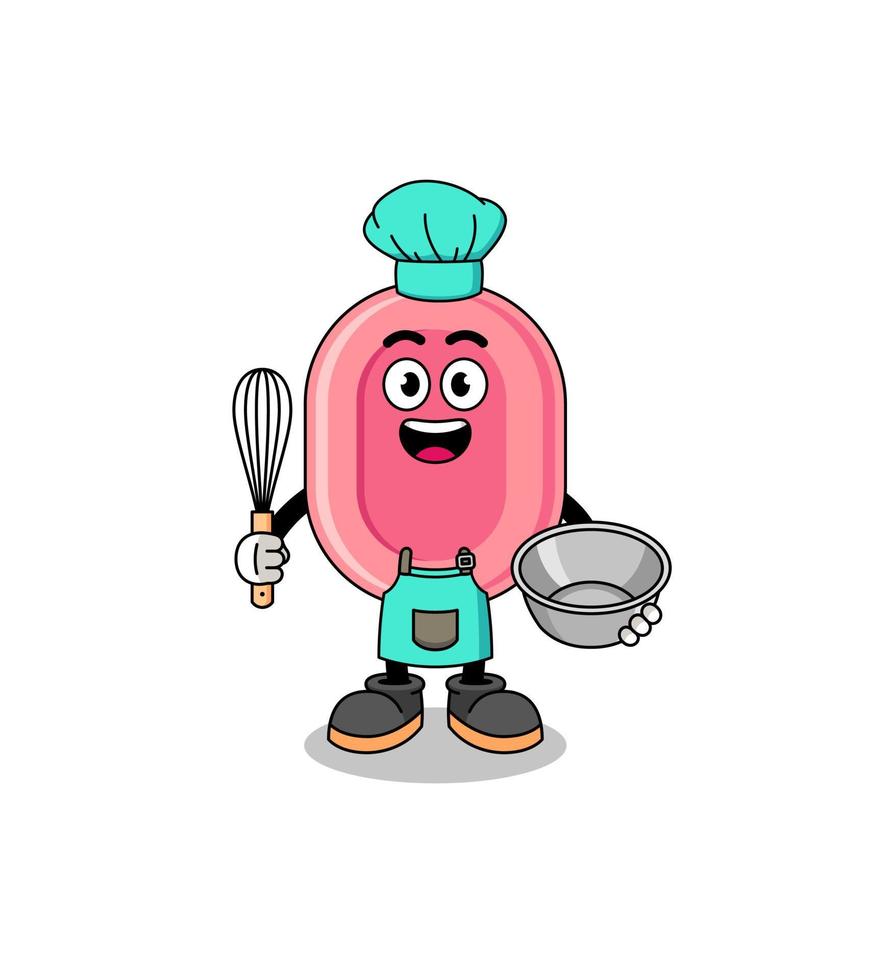 ilustración de jabón como chef de panadería vector
