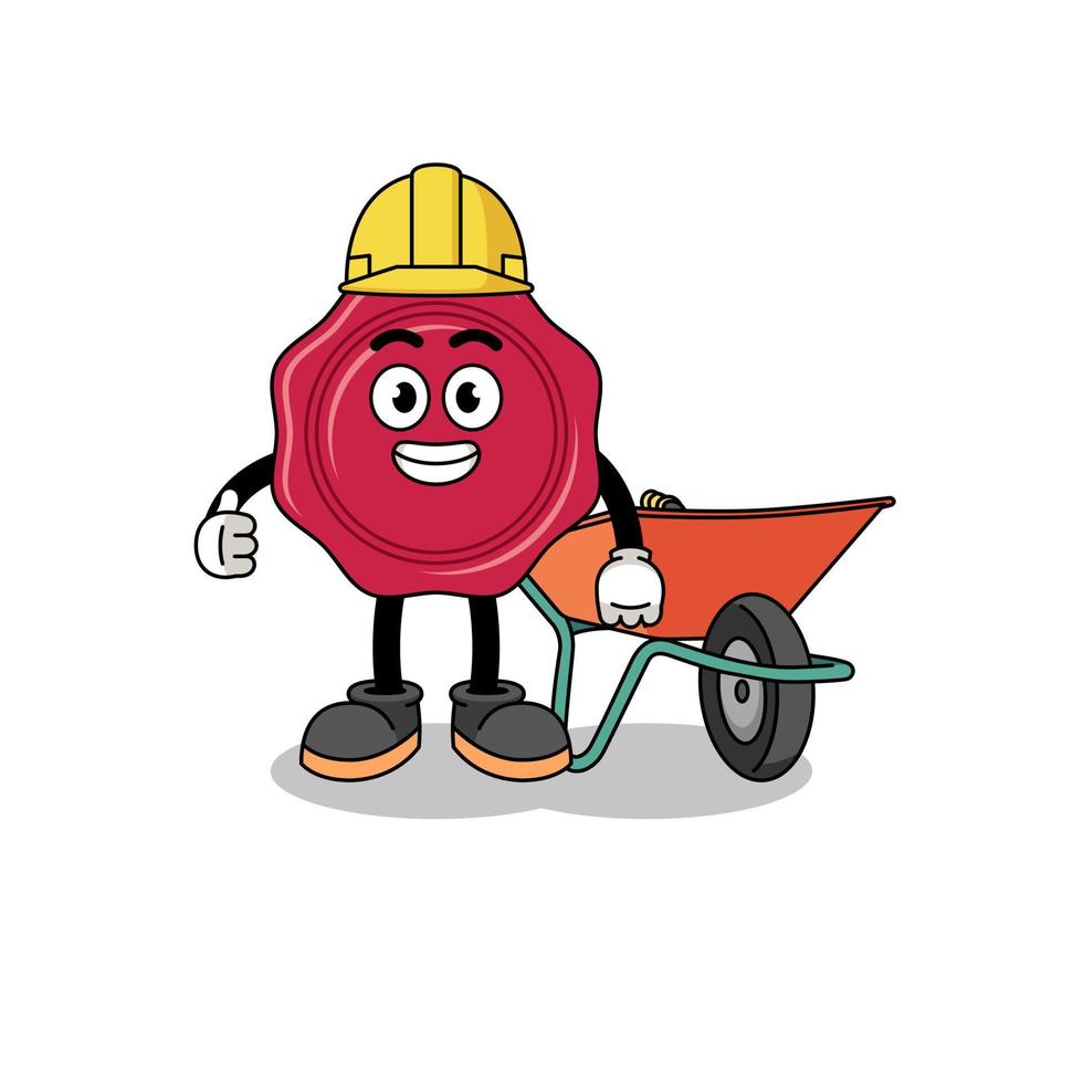 sealing wax cartoon as a contractor vector