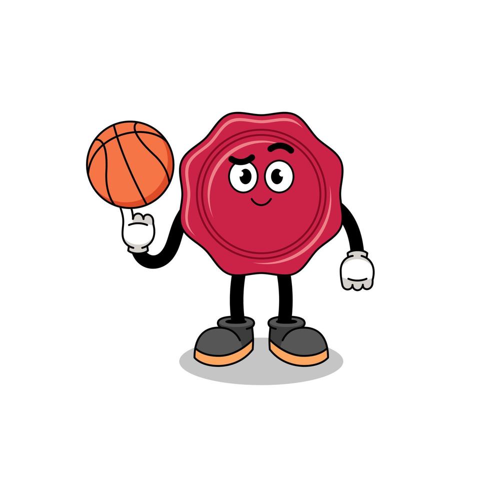 ilustración de cera de sellado como jugador de baloncesto vector