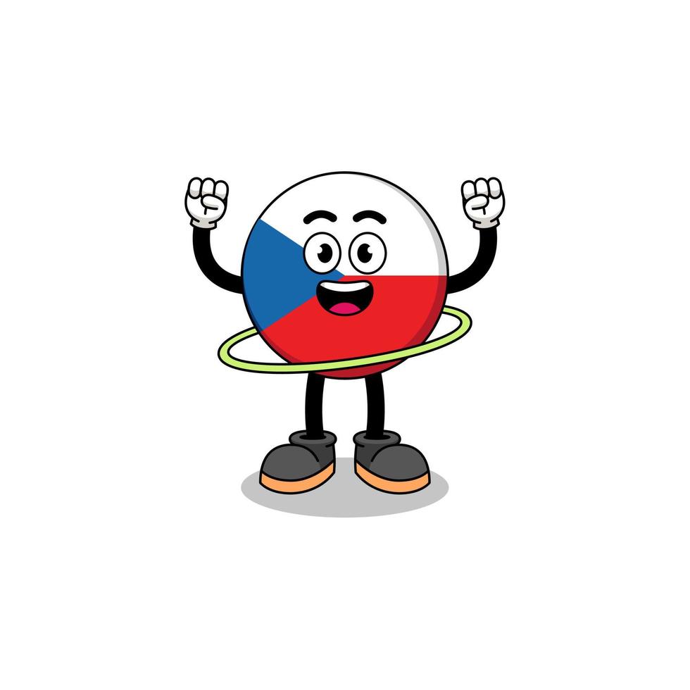 ilustración de personaje de república checa jugando hula hoop vector