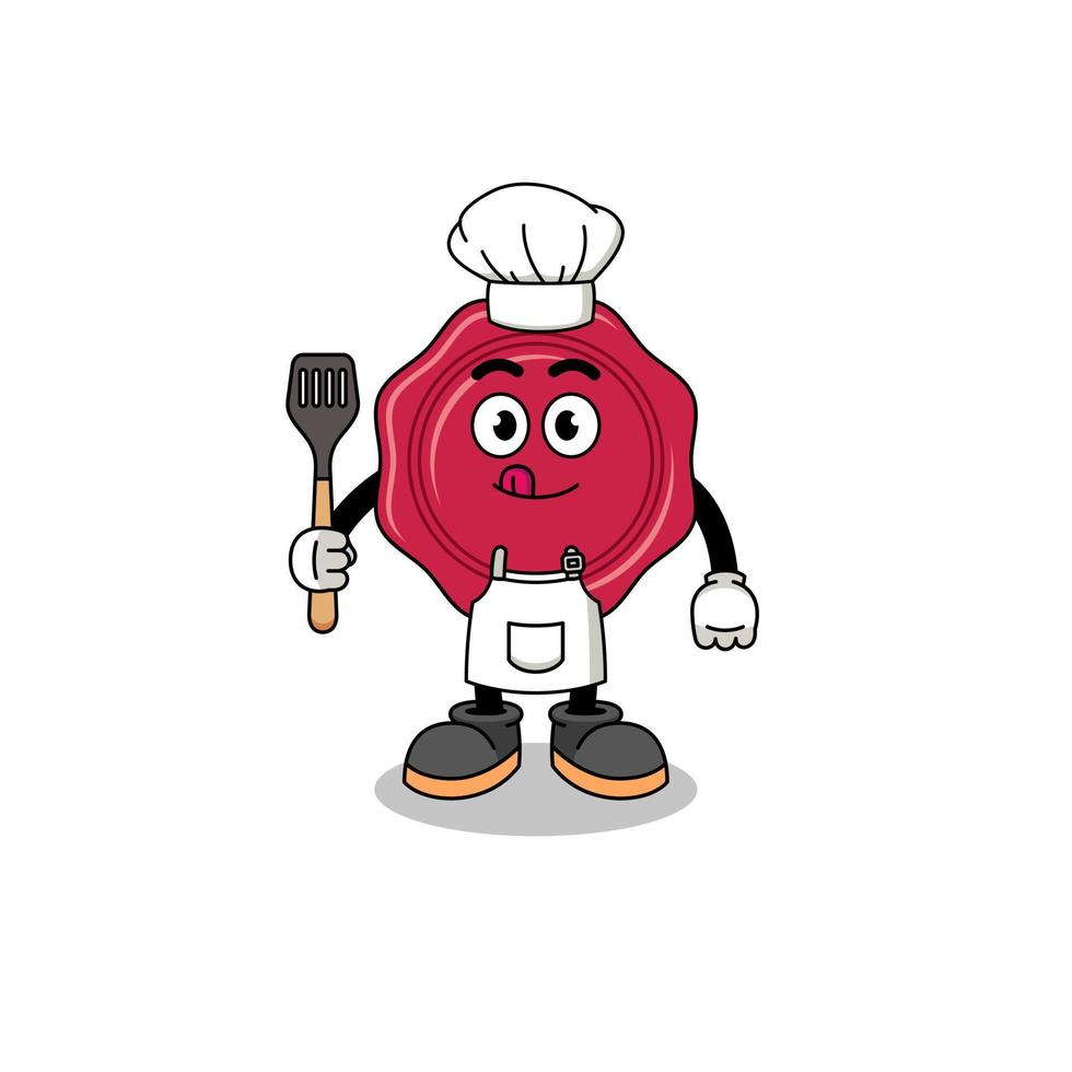 Mascot Illustration of sealing wax chef vector