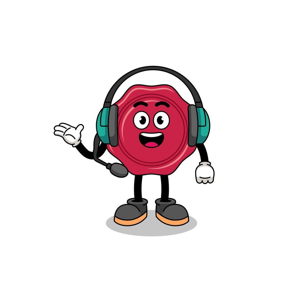 Mascot Illustration of sealing wax as a customer services vector