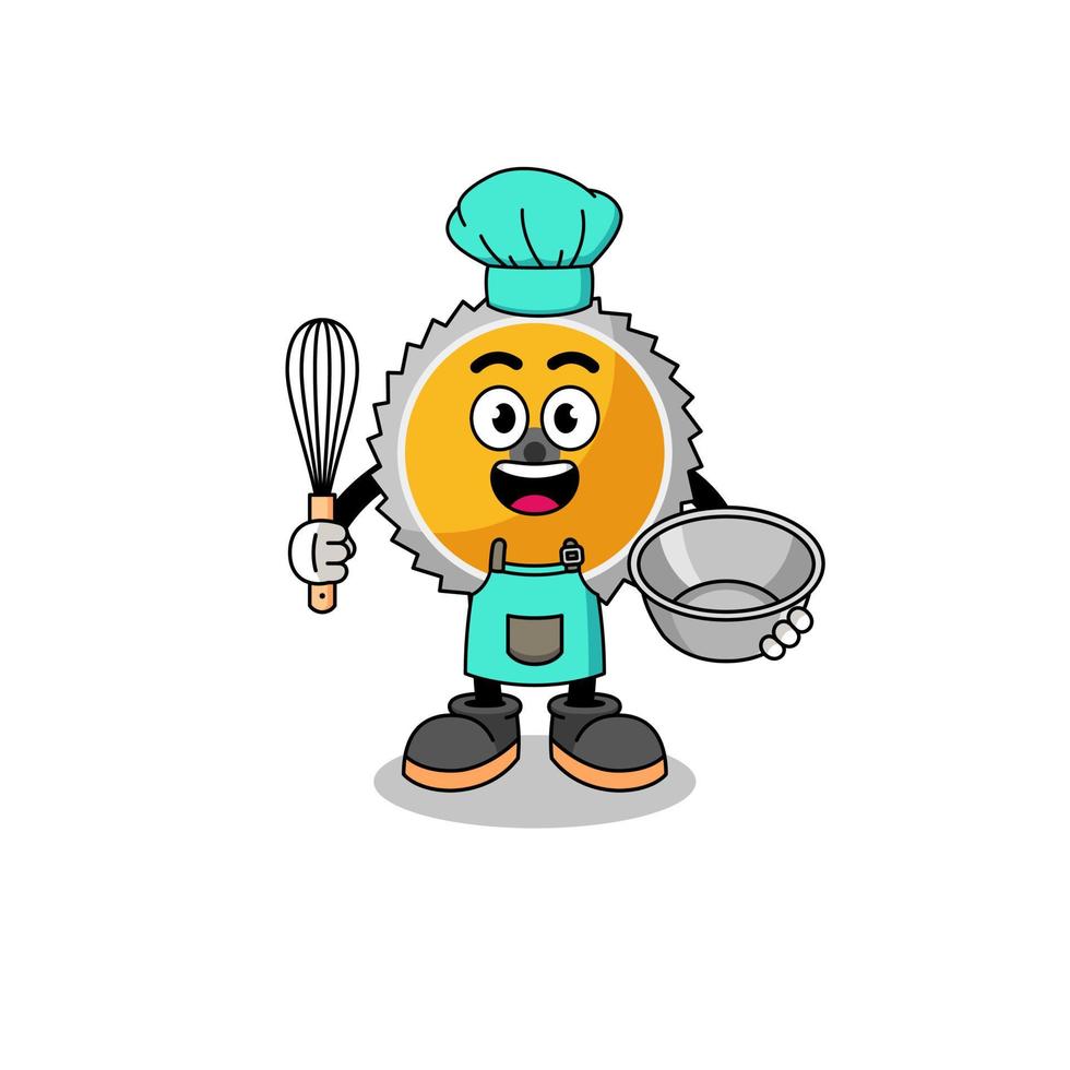 Illustration of saw blade as a bakery chef vector