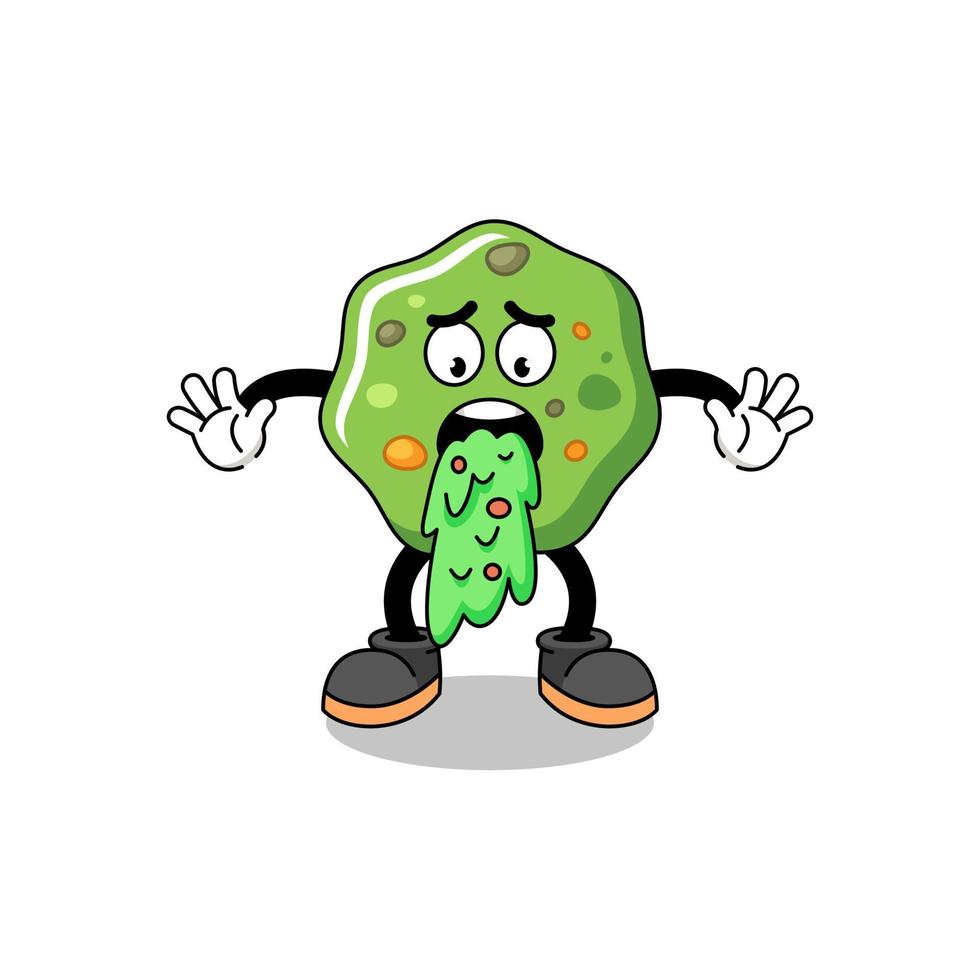 puke mascot cartoon vomiting vector