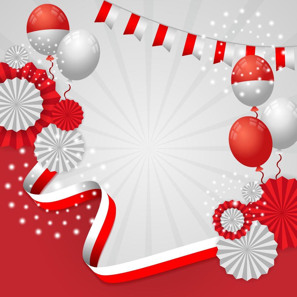 Red and White Themed Background for Indonesia Independence Day Celebration vector