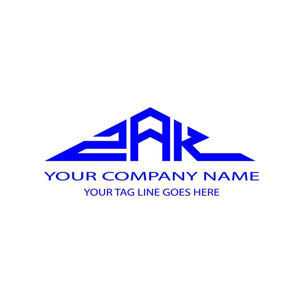 ZAK letter logo creative design with vector graphic